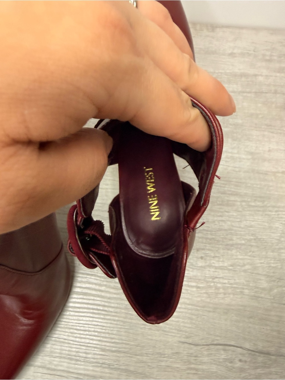 Nine West Taylinneo Red Wine Leather Booties - Size 7.5 NWOT - Picture 5 of 6